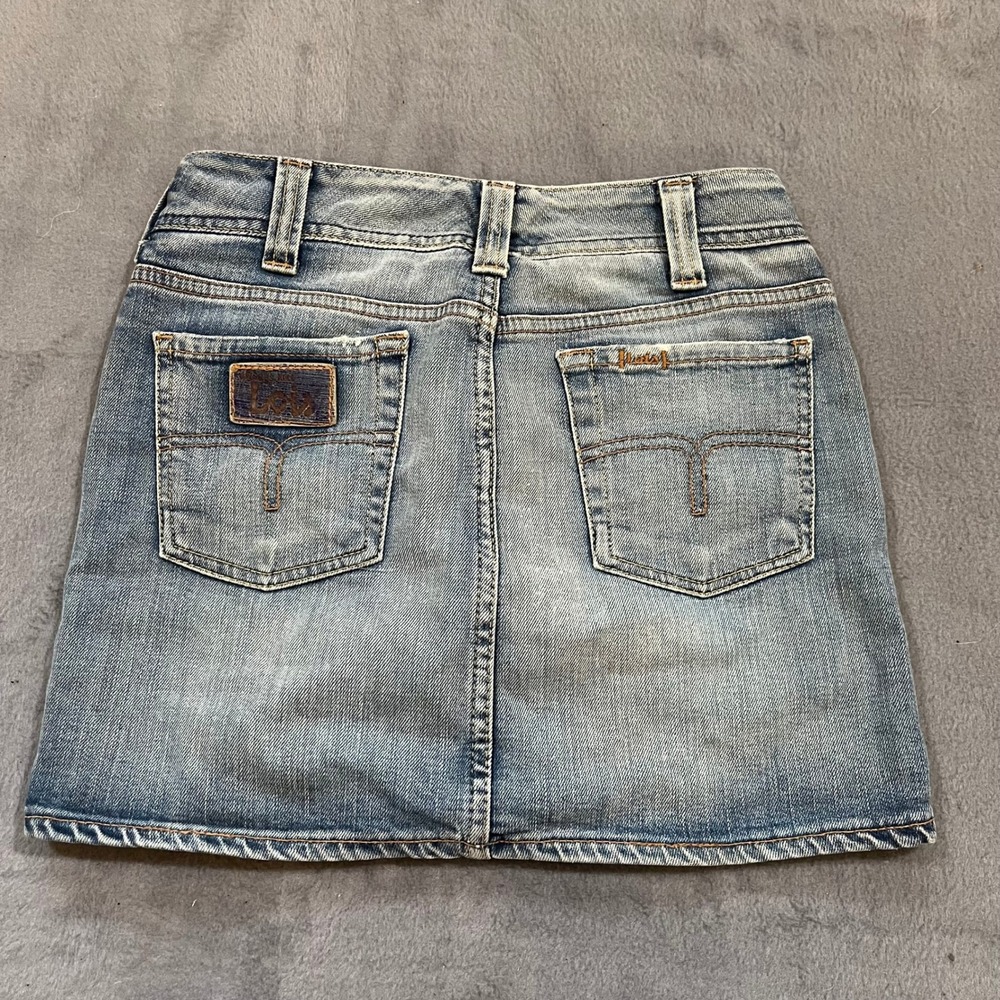 Euro VTG Y2K Denim Mini Skirt Blue Women's Jeans Skirt Y2K Low Rise Sexy
